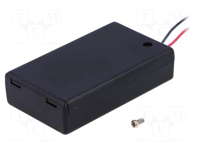 Holder; AAA,R3; Batt.no: 3; cables; 150mm; black; with switch COMF SBH-431-1AS