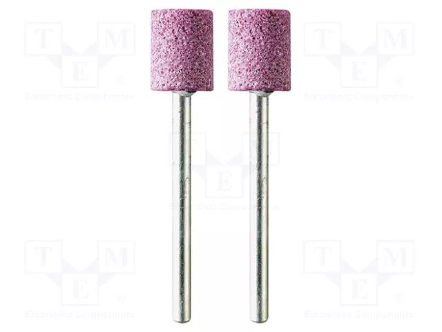 Grindingstone; Ø: 10mm; Ø: 3mm; 2pcs; aluminium oxide; Bit len: 12mm PG MINI PG-M2055