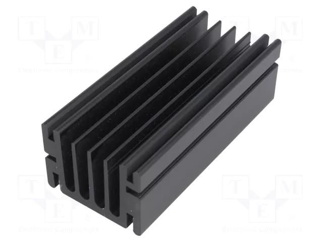 Heatsink: extruded; TO220; black; L: 100mm; W: 46mm; H: 33mm; anodized FISCHER ELEKTRONIK SK68-100SA