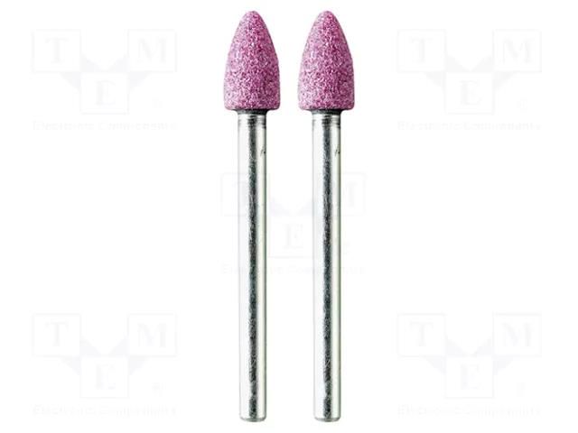 Grindingstone; Ø: 6mm; Ø: 3mm; 2pcs; aluminium oxide; Bit len: 10mm PG MINI PG-M2130