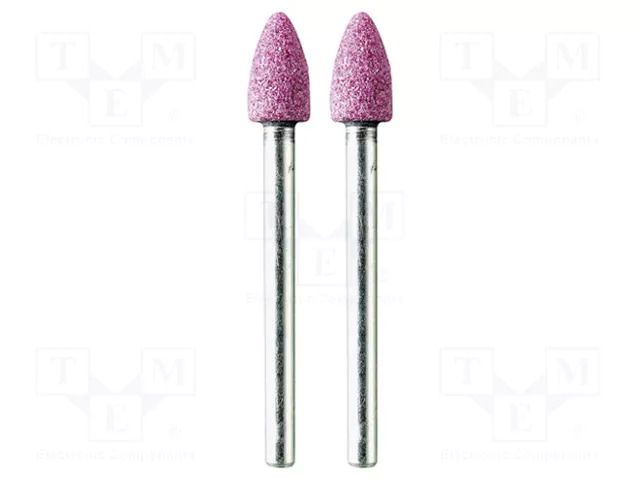Grindingstone; Ø: 6mm; Ø: 3mm; 2pcs; aluminium oxide; Bit len: 10mm PG MINI PG-M2130