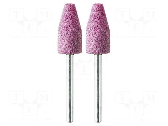 Grindingstone; Ø: 10mm; Ø: 3mm; 2pcs; aluminium oxide; Bit len: 20mm PG MINI PG-M2220