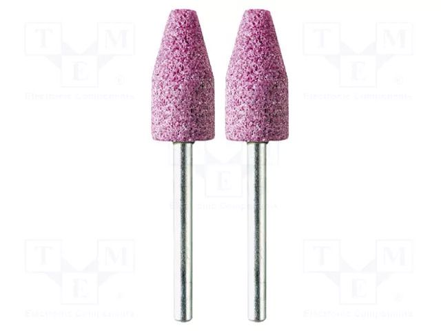 Grindingstone; Ø: 10mm; Ø: 3mm; 2pcs; aluminium oxide; Bit len: 20mm PG MINI PG-M2220