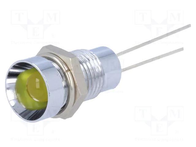 Indicator: LED; recessed; yellow; Ø8.2mm; IP40; for PCB; brass SIGNAL-CONSTRUCT SMZS081