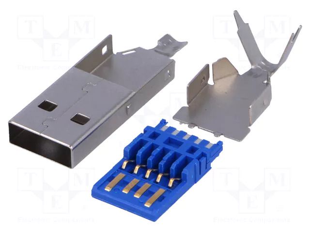 Connector: USB A; plug; soldering; USB 3.0 NINIGI USBA-W3.0