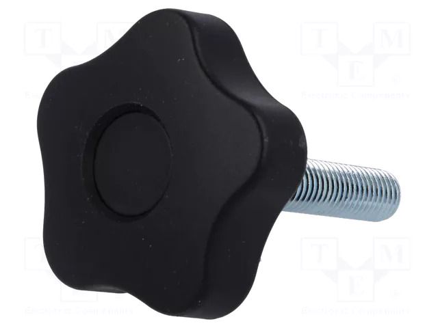 Knob; Ø: 63mm; Ext.thread: M12; 50mm; H: 37mm; technopolymer PP ELESA+GANTER VCT.63P-M12X50