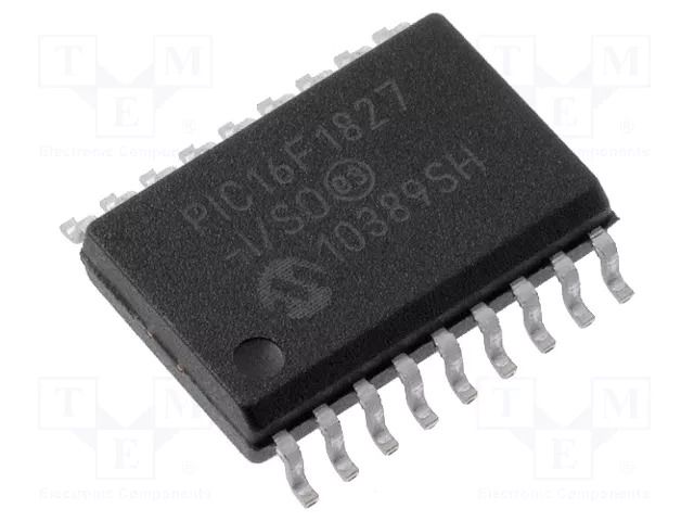 IC: PIC microcontroller; 7kB; 32MHz; 1.8÷5.5VDC; SMD; SO18; PIC16 MICROCHIP TECHNOLOGY PIC16F1827-I/SO