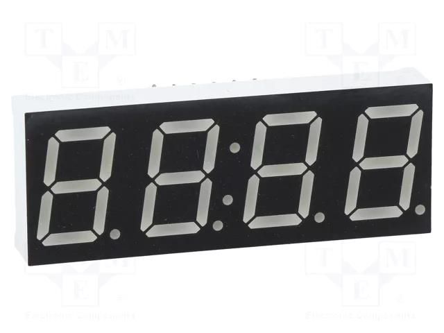 Display: LED; 7-segment; 14.2mm; 0.56"; No.char: 4; yellow-green OPTO Plus LED OPD-Q5620YG-BW