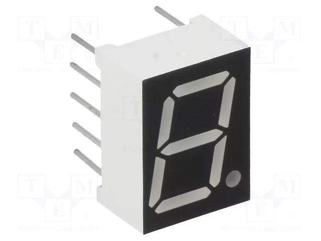 Display: LED; 7-segment; 10.16mm; 0.4"; No.char: 1; yellow; 40mcd OPTO Plus LED OPD-S4031LY-BW