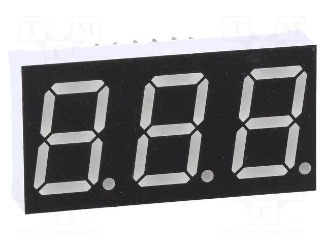 Display: LED; 7-segment; 14.2mm; 0.56"; No.char: 3; green; 160mcd OPTO Plus LED OPD-T5620UPG-BW