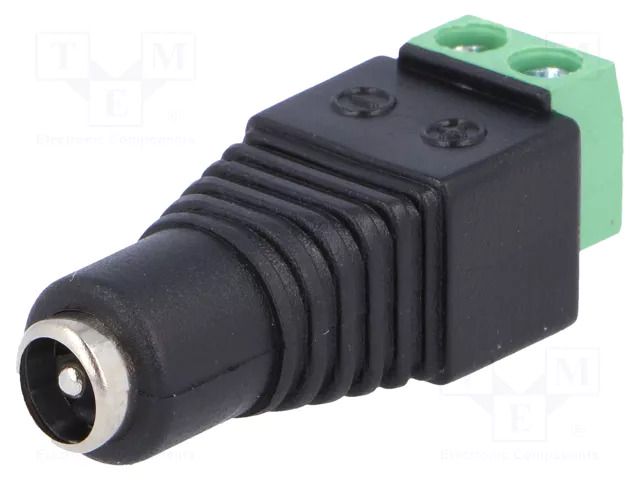 Transition: adapter; screw terminal; 5.5/2.1mm; 5.5mm; 2.1mm GOOBAY PC-GP2.1-TB