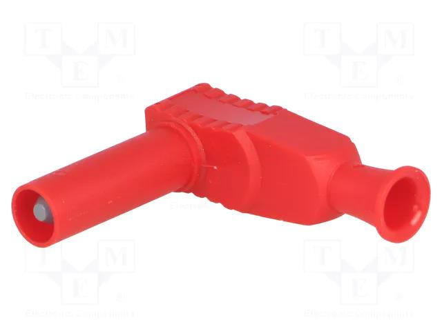 Connector: 4mm banana; plug; 20A; 1kVAC; red; insulated; 2.5mm2 ELECTRO-PJP PJP1067-R