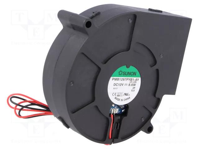 Fan: DC; blower; 12VDC; 97x94x33mm; 51.85m3/h; 55.8dBA; ball; 24AWG SUNON PMB1297PYB1-AY