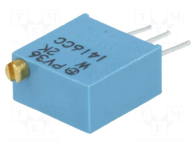 Potentiometer: mounting; vertical; 2kΩ; 500mW; THT; ±10%; linear BOURNS PV36W202C01B00