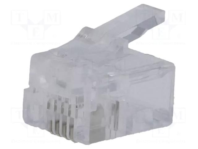 Connector: RJ11; plug; PIN: 4; 6p4c; for cable; IDC,crimped NINIGI RJ11W-R