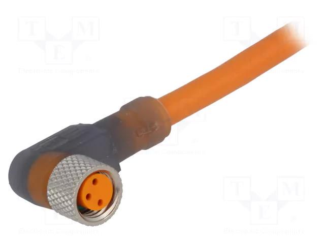 Connector: M8; 2m; female; PIN: 3; angled 90°; plug; PVC LUMBERG AUTOMATION RKMWV/LEDA3-06/2M