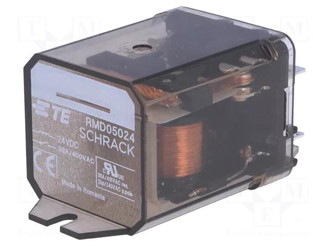 Relay: electromagnetic; SPST-NO; 24VDC; Icontacts max: 30A; socket TE Connectivity RMD05024