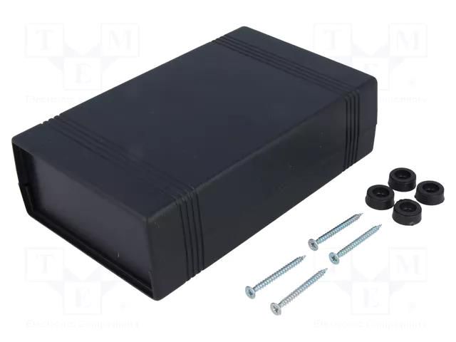 Enclosure: with panel; X: 92mm; Y: 147mm; Z: 43mm; ABS; black KRADEX Z50-ABS