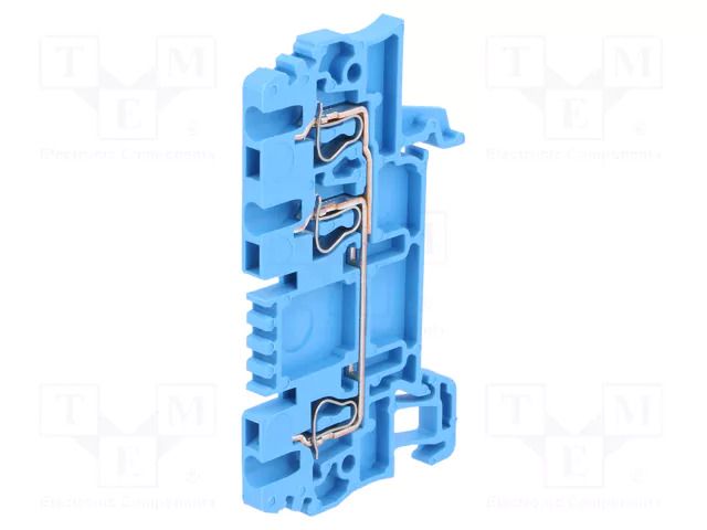 Splice terminal: rail; 17.5A; spring clamp; blue; wemid; 1.5mm2 WEIDMÜLLER ZDU1.5/3AN/BL