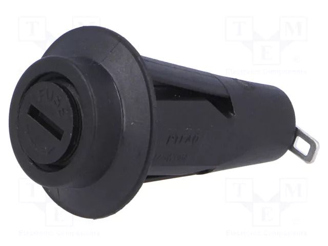 Fuse holder; 5x20mm; 10A; 250VAC; on panel; black; UL94V-0; 5mΩ Stelvio Kontek ZHL40