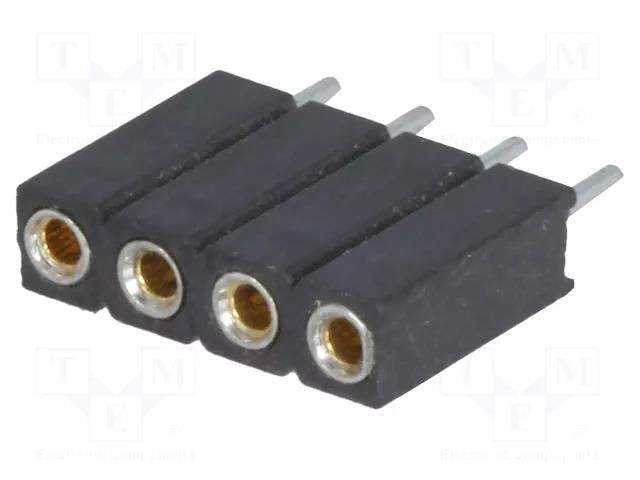 Connector: pin strips; socket; female; PIN: 4; straight; THT; 2.54mm CONNFLY ZL307-1X4