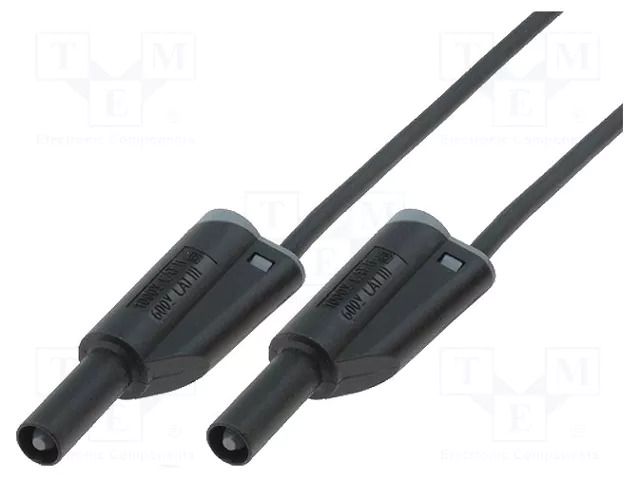 Test lead; 36A; banana plug 4mm,both sides; Len: 2m; black ELECTRO-PJP PJ2617-200-B