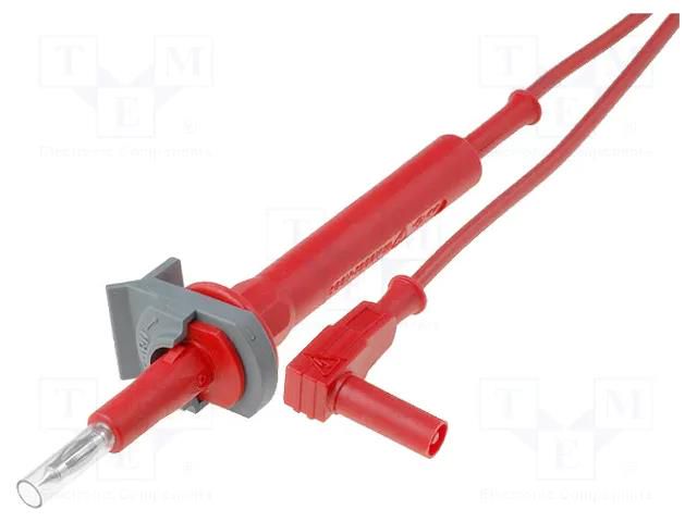 Test lead; 20A; probe tip x2,angular banana plug 4mm x2; red ELECTRO-PJP PJ5949-120-R