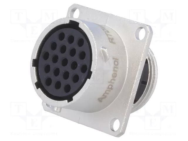 Connector: circular; socket; PIN: 19; female; w/o contacts; RT360 AMPHENOL RT0W014-19SNH