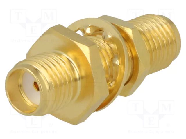 Coupler; SMA female,both sides; straight; 50Ω; PTFE; gold-plated AMPHENOL RF SMA7471B13G50