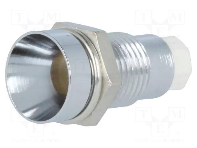 LED holder; 5mm; chromium; metal; concave; with plastic plug SIGNAL-CONSTRUCT SMZ1089