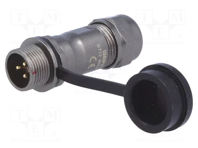 Connector: circular; plug; male; PIN: 3; IP67; ST12; 5÷8mm; 13A; 250V WEIPU ST1211/P3