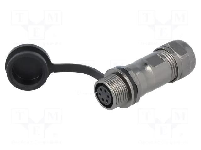 Connector: circular; plug; female; PIN: 6; IP67; ST12; 5÷8mm; 5A; 125V WEIPU ST1211/S6