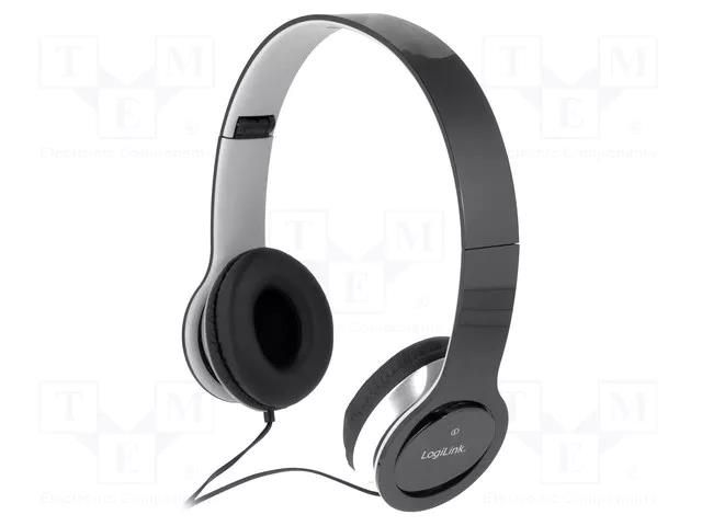 Headphones with microphone; black; Jack 3,5mm; 1.2m; 20÷20000Hz LOGILINK PC-HS0028