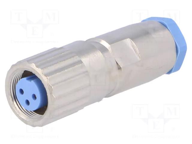 Connector: M9; plug; female; Plating: gold-plated; Urated: 60V; 3A TE Connectivity T01-0550-S03