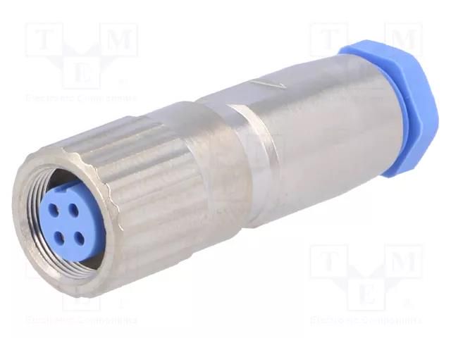 Connector: M9; plug; female; Plating: gold-plated; Urated: 60V; 3A TE Connectivity T01-0550-S04