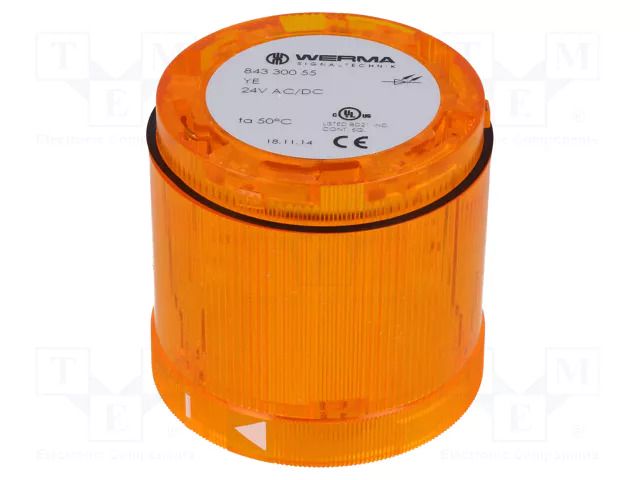 Module: light signaller; orange; 24VDC; 24VAC; IP54; Ø70x66mm WERMA WER-84330055