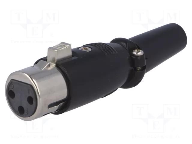 Connector: XLR; plug; female; PIN: 3; straight; for cable Goobay XLR-3G-G2