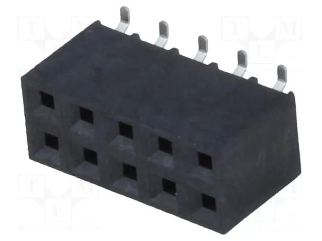 Connector: pin strips; socket; female; PIN: 10; vertical; SMT; 2x5 NINIGI ZL264-10DG