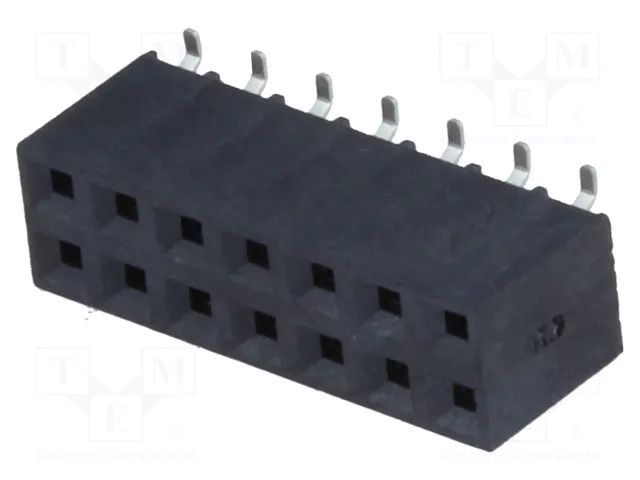 Connector: pin strips; socket; female; PIN: 14; vertical; SMT; 2x7 NINIGI ZL264-14DG
