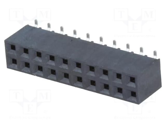 Connector: pin strips; socket; female; PIN: 20; vertical; 2.54mm NINIGI ZL264-20DG