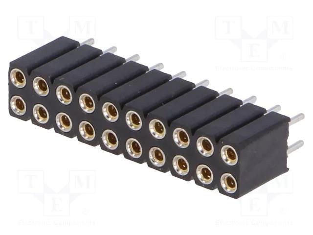 Connector: pin strips; socket; female; PIN: 20; straight; THT; 2x10 CONNFLY ZL307-2X10