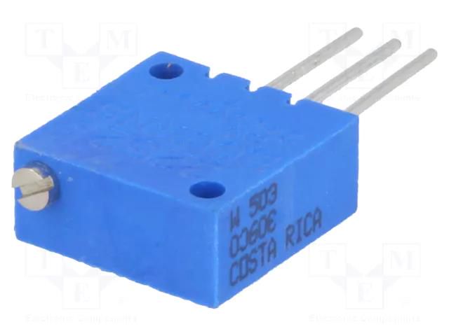 Potentiometer: mounting; vertical,multiturn; 50kΩ; 0.75W; ±10% BOURNS 3252W-1-503LF