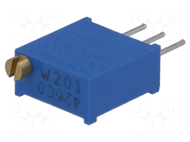 Potentiometer: mounting; multiturn; 200Ω; 500mW; THT; ±10%; linear BOURNS 3296W-1-201LF
