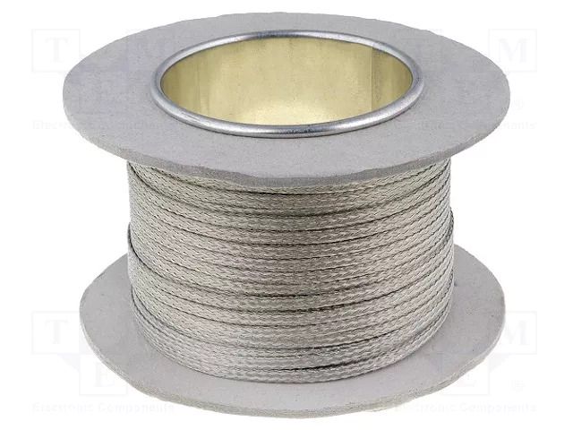 Braids; tape; Thk: 1mm; W: 3mm; 15A; Body dim: 16x4x0.15mm; 25m TE Connectivity PLC-15A