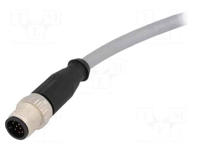 Connector: M12; plug; male; PIN: 12; straight; cables; 1m HARTING 21348400C79010