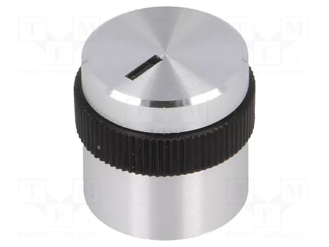 Knob; with pointer; aluminium,plastic; Øshaft: 6mm; Ø15.9x15.2mm OKW A1416469