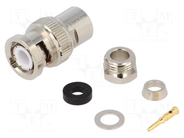 Connector: BNC; plug; male; straight; 50Ω; 5mm; soldering,clamp NINIGI BNC-107