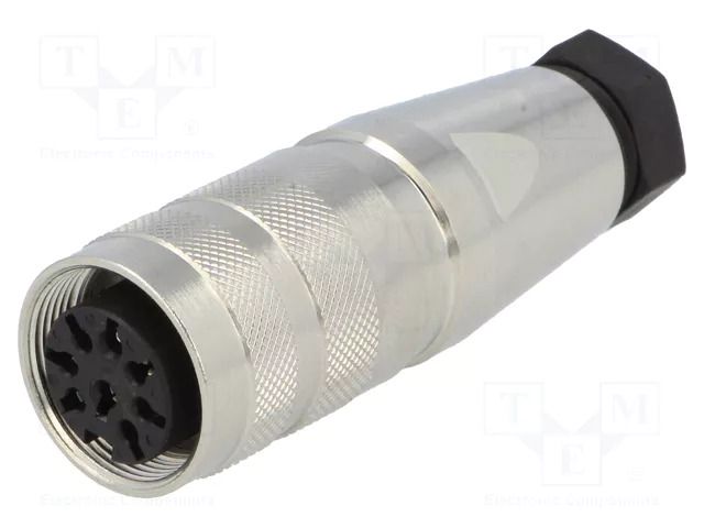 Connector: M16; plug; female; PIN: 8; 3A; 300V; C091D; soldering; 270° AMPHENOL C091-31D0081002