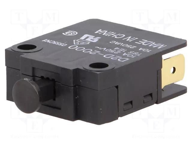 Switch: door; Pos: 2; SPST-NO + SPST-NC; 16A/250VAC; black; D2D OMRON Electronic Components D2D-2000