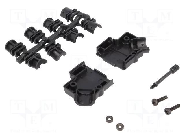 Enclosure for connectors: D-Sub; D-Sub 9pin,D-Sub HD 15pin ENCITECH D45PPK09-BK-K